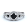 varitsa-jewellers - 0.82ct Black onyx with Diamond Engagement Ring